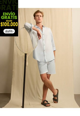 Bermuda  Para Hombre Regular Corto Color Marfil Marca Seven Seven #45100772 Seven Seven