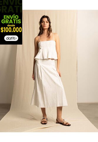 Falda  Para Mujer Medio Color Crudo Marca Seven Seven #28140989 Seven Seven