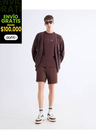 Bermuda  Para Hombre Regular Corto Color Café Marca Seven Seven #45100766 Seven Seven