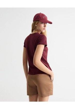 Camiseta Para Mujer Manga Corta Cuello Redondo Color Vino Marca Seven Seven #28096375