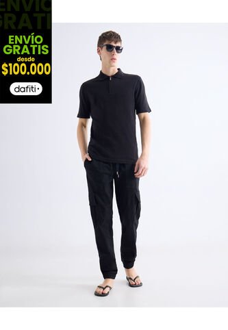 Pantalón  Para Hombre Jogger Color Negro Marca Seven Seven #45071184 Seven Seven