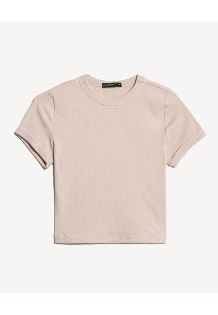 Camiseta Para Mujer Manga Corta Cuello Redondo Color Avena Marca Seven Seven #28096383