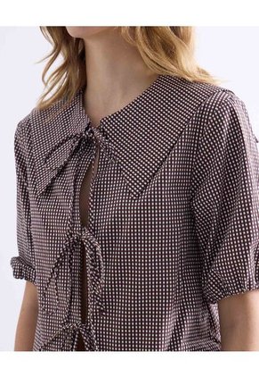 Blusa  Para Mujer Manga Corta Color Café Marca Seven Seven #28124122