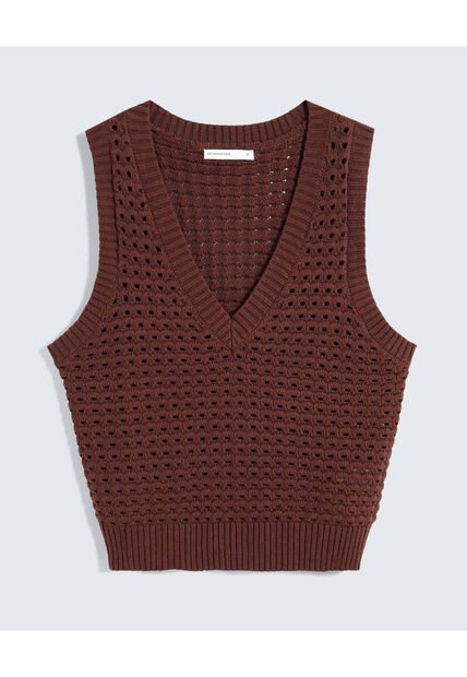 Camiseta Para Mujer Manga Sisa Cuello V Color Café Marca Seven Seven #28096248