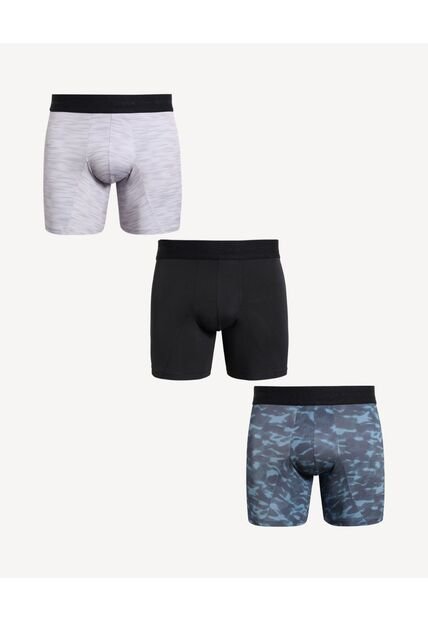 Boxer X3 Para Hombre Filete Medio Microfibra Color Negro Marca Seven Seven #45000391