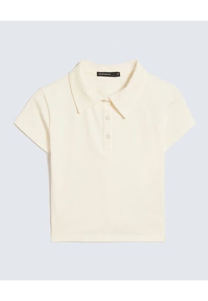 Polo Para Mujer Manga Corta Color Crudo Marca Seven Seven #28110008