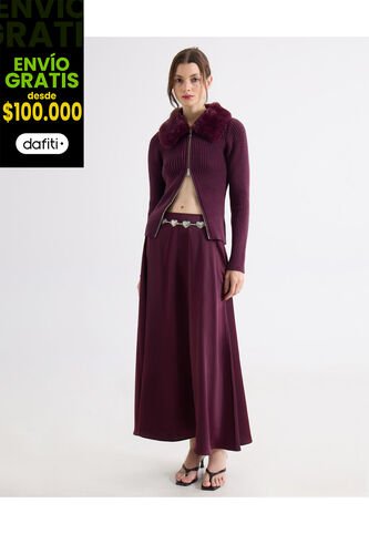 Falda  Para Mujer Largo Color Vino Marca Seven Seven #28140974 Seven Seven