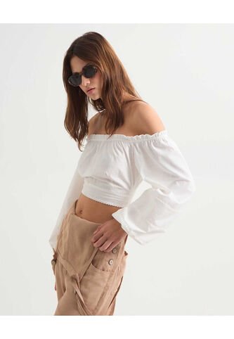 Blusa Para Mujer Manga Larga Color Crudo Marca Seven Seven #28124000 Seven Seven