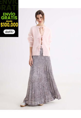 Falda  Para Mujer Medio Color Plata Marca Seven Seven #28140981 Seven Seven