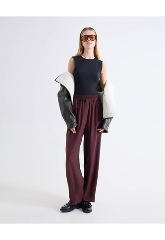 Pantalón Barrel Caída Estructurada  Para Mujer Negro Seven Seven Seven Seven