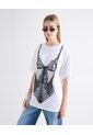 Camiseta Detalle Lencero Delantero  Para Mujer Blanco Seven Seven de Seven Seven