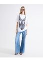 Camiseta Detalle Lencero Delantero  Para Mujer Blanco Seven Seven de Seven Seven