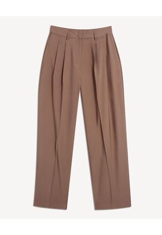 Pantalón Sastrero De Pinzas  Para Mujer Café Seven Seven Seven Seven