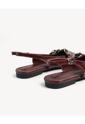 Baletas Punta Fina Con Hebilla  Para Mujer Vino Seven Seven