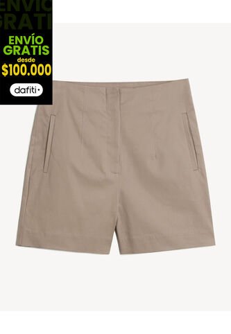 Short Para Mujer Multiusos Plano Color Taupe Marca Seven Seven #28191132 Seven Seven