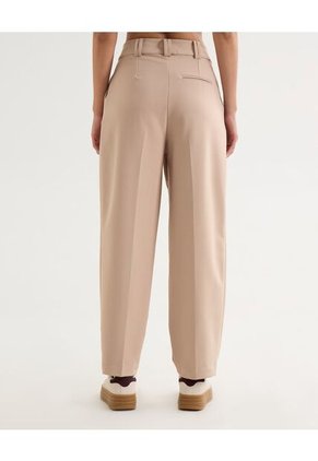 Pantalón Recto Con Pinzas  Para Mujer Beige Seven Seven