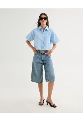 Blusa Para Mujer Manga Corta Color Azul Claro Marca Seven Seven #28124010