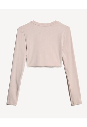 Camiseta Para Mujer Manga Larga Cuello Redondo Color Avena Marca Seven Seven #28096393