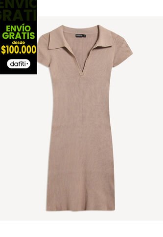 Vestido Para Mujer M/C Corto Color Taupe Marca Seven Seven #28171438 Seven Seven