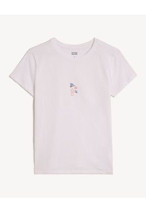 Camiseta Para Mujer Manga Corta Cuello Redondo Color Blanco Marca Seven Seven #28096376