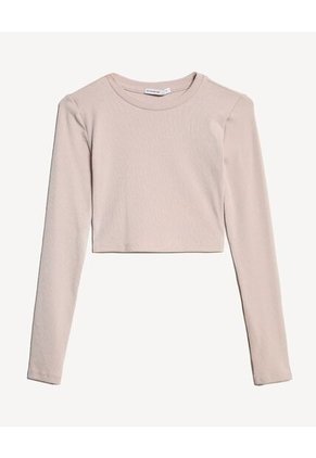 Camiseta Para Mujer Manga Larga Cuello Redondo Color Avena Marca Seven Seven #28096393