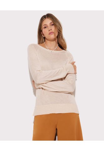 Saco Para Mujer Cuello Redondo Color Arena Marca Seven Seven #28330609 Seven Seven