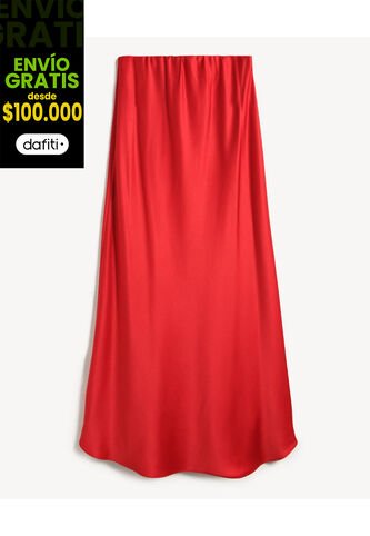 Falda Para Mujer Largo Color Rojo Marca Seven Seven #28140966 Seven Seven