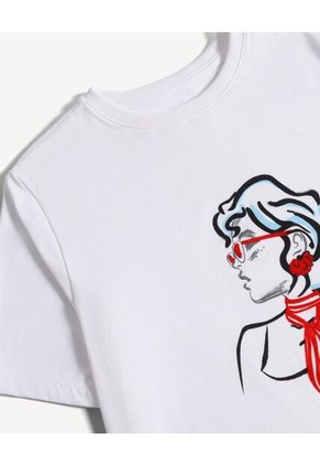 Camiseta Para Mujer Manga Corta Cuello Redondo Color Blanco Marca Seven Seven #28097543