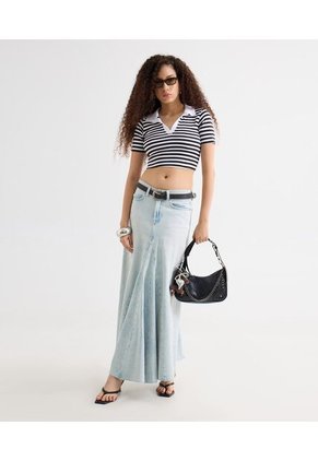 Camiseta Para Mujer Manga Corta Moda Color Negro Marca Seven Seven #28096379