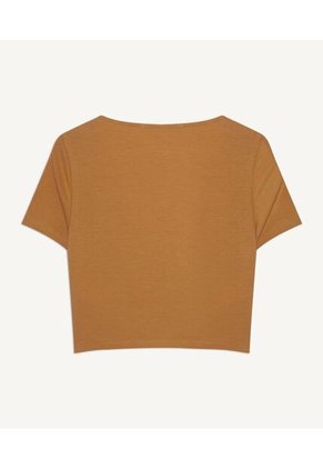 Camiseta Para Mujer Manga Corta Color Mostaza Marca Seven Seven #28095445