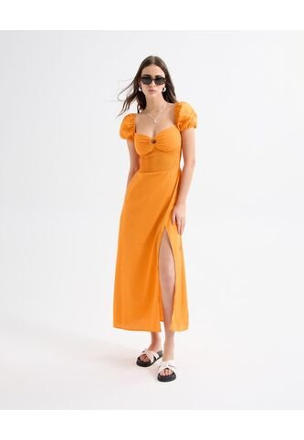 Vestido Para Mujer M/C Largo Color Naranja Marca Seven Seven #28171359 Seven Seven