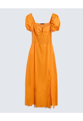 Vestido Para Mujer M/C Largo Color Naranja Marca Seven Seven #28171359