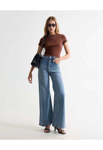 Jean Para Mujer Wide-Leg Color Azul Marca Seven Seven #28160954