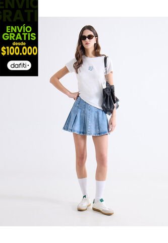 Falda Para Mujer Corto Color Azul Marca Seven Seven #28140948 Seven Seven