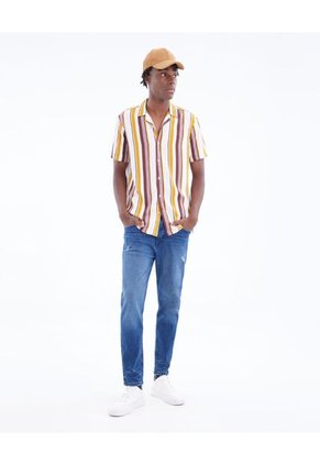 Camisa  Para Hombre Manga Corta Sin Bolsillo Color Vino Marca Seven Seven #45011892