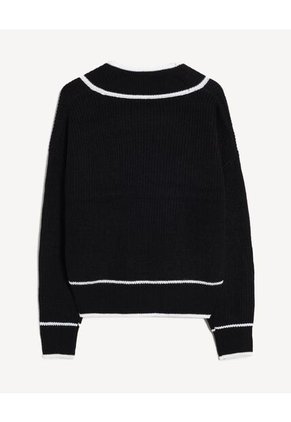 Saco  Para Mujer Cuello V Color Negro Marca Seven Seven #28330688