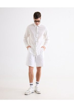 Bermuda Tipo Chino Con Bolsillos  Para Hombre Crudo Seven Seven