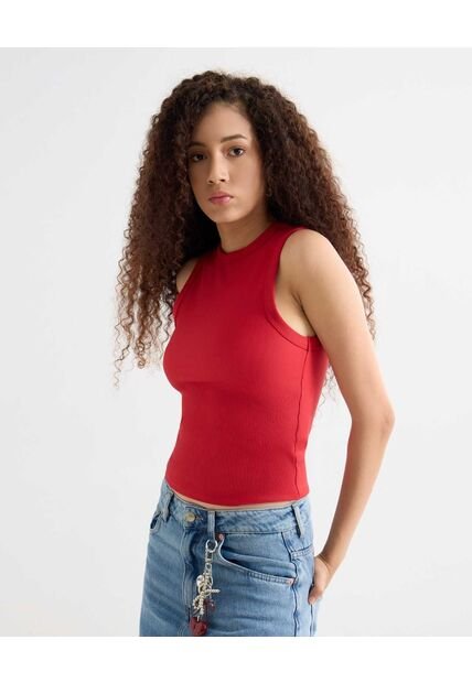 Camiseta Para Mujer Manga Sisa Cuello Redondo Color Rojo Marca Seven Seven #28096389