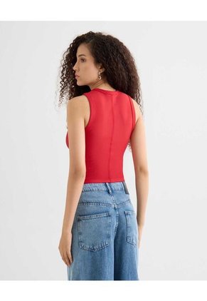 Camiseta Para Mujer Manga Sisa Cuello Redondo Color Rojo Marca Seven Seven #28096389