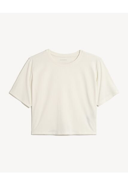 Camiseta  Para Mujer Manga Corta Cuello Redondo Color Marfil Marca Seven Seven #28096499