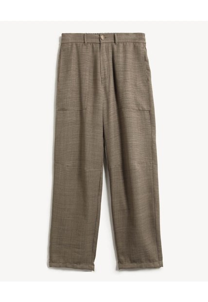 Pantalón Straight Texturizado  Para Hombre Verde Seven Seven