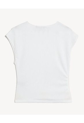 Camiseta  Para Mujer Manga Corta Cuello Redondo Color Blanco Marca Seven Seven #28099048