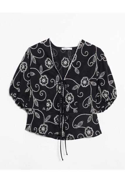 Blusa  Para Mujer Manga Corta Color Negro Marca Seven Seven #28124150