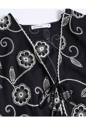 Blusa  Para Mujer Manga Corta Color Negro Marca Seven Seven #28124150