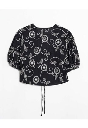 Blusa  Para Mujer Manga Corta Color Negro Marca Seven Seven #28124150