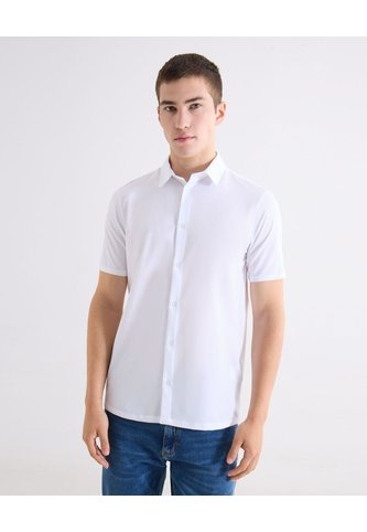 Camisa  Para Hombre Manga Corta Sin Bolsillo Cuello C Color Blanco Marca Seven Seven #45017718 Seven Seven