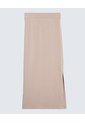 Falda Midi Acanalada  Para Mujer Taupe Seven Seven de Seven Seven