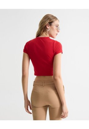 Camiseta Para Mujer Manga Corta Cuello Redondo Color Rojo Marca Seven Seven #28096385