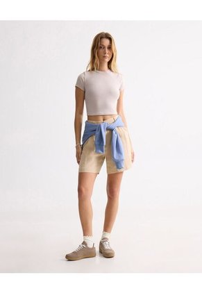 Camiseta Para Mujer Manga Corta Cuello Redondo Color Avena Marca Seven Seven #28096383