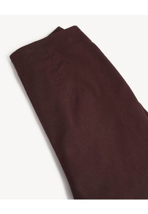 Short Tejido Plano Con Pinzas  Para Mujer Café Seven Seven